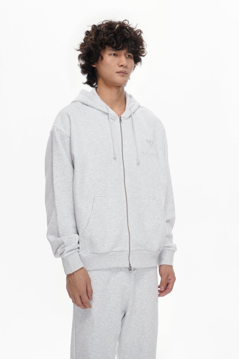Mr. Fleece Zip Up Light Grey - Valabasas