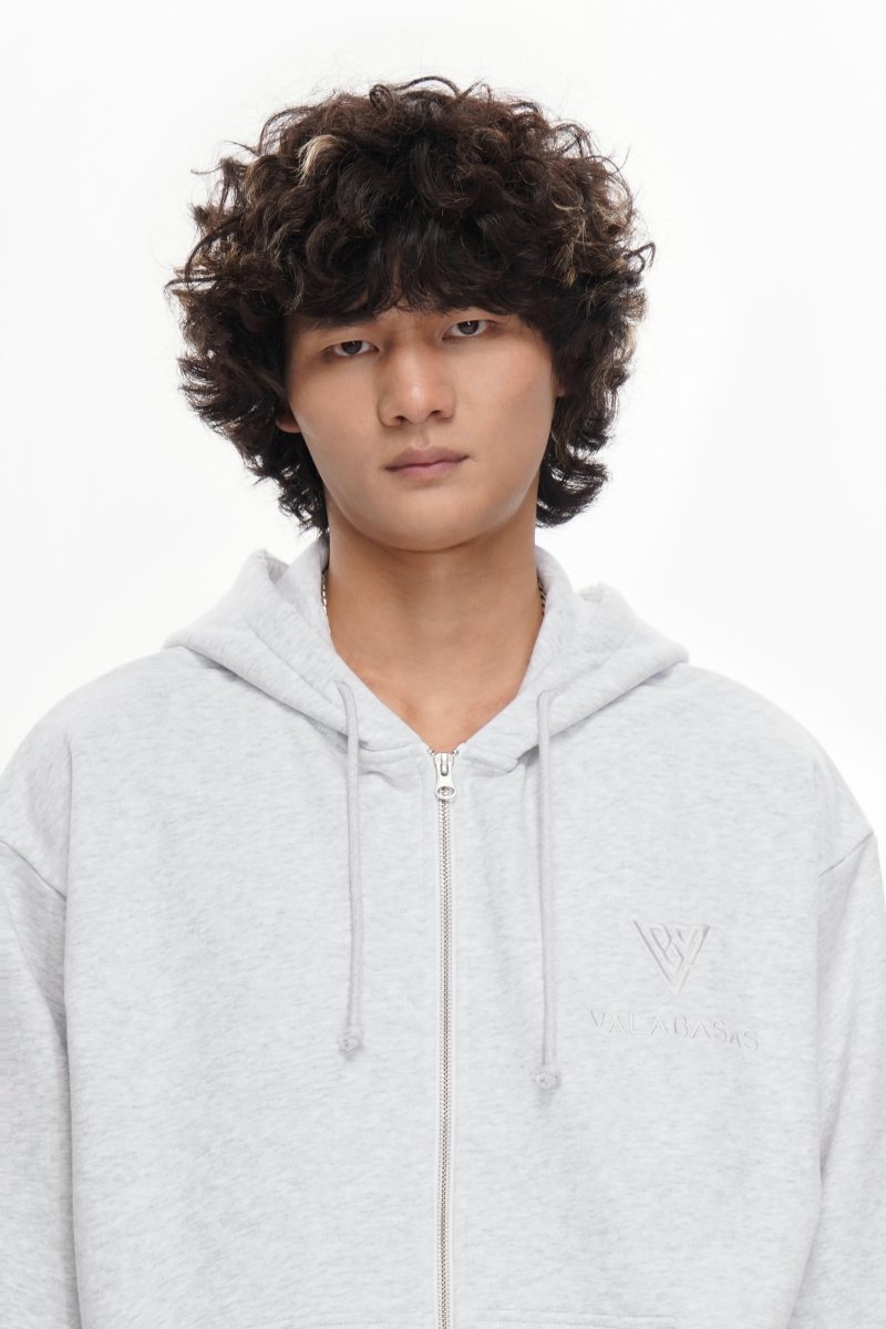 Mr. Fleece Zip Up Light Grey - Valabasas