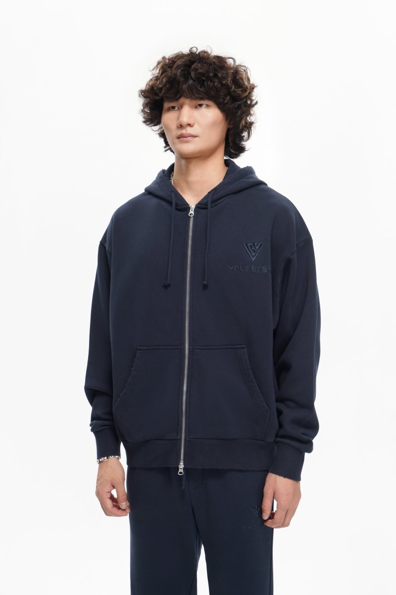 Mr. Fleece Zip Up Navy - Valabasas