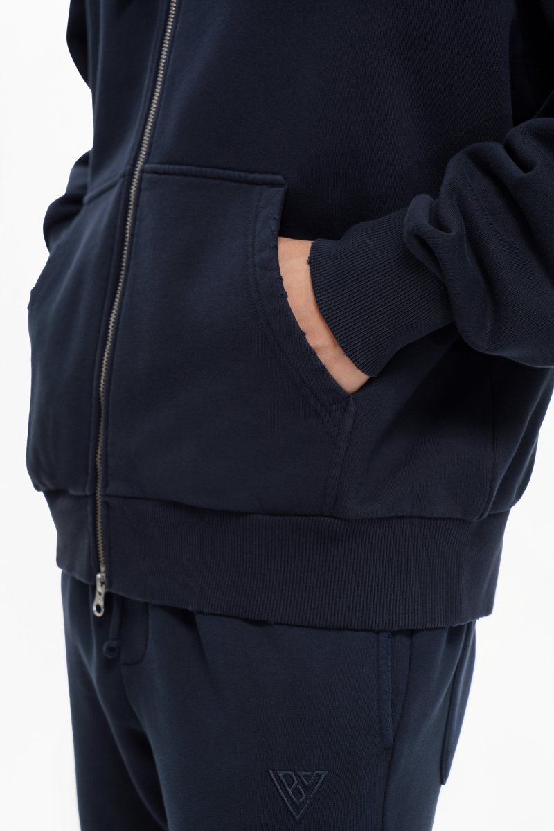 Mr. Fleece Zip Up Navy - Valabasas
