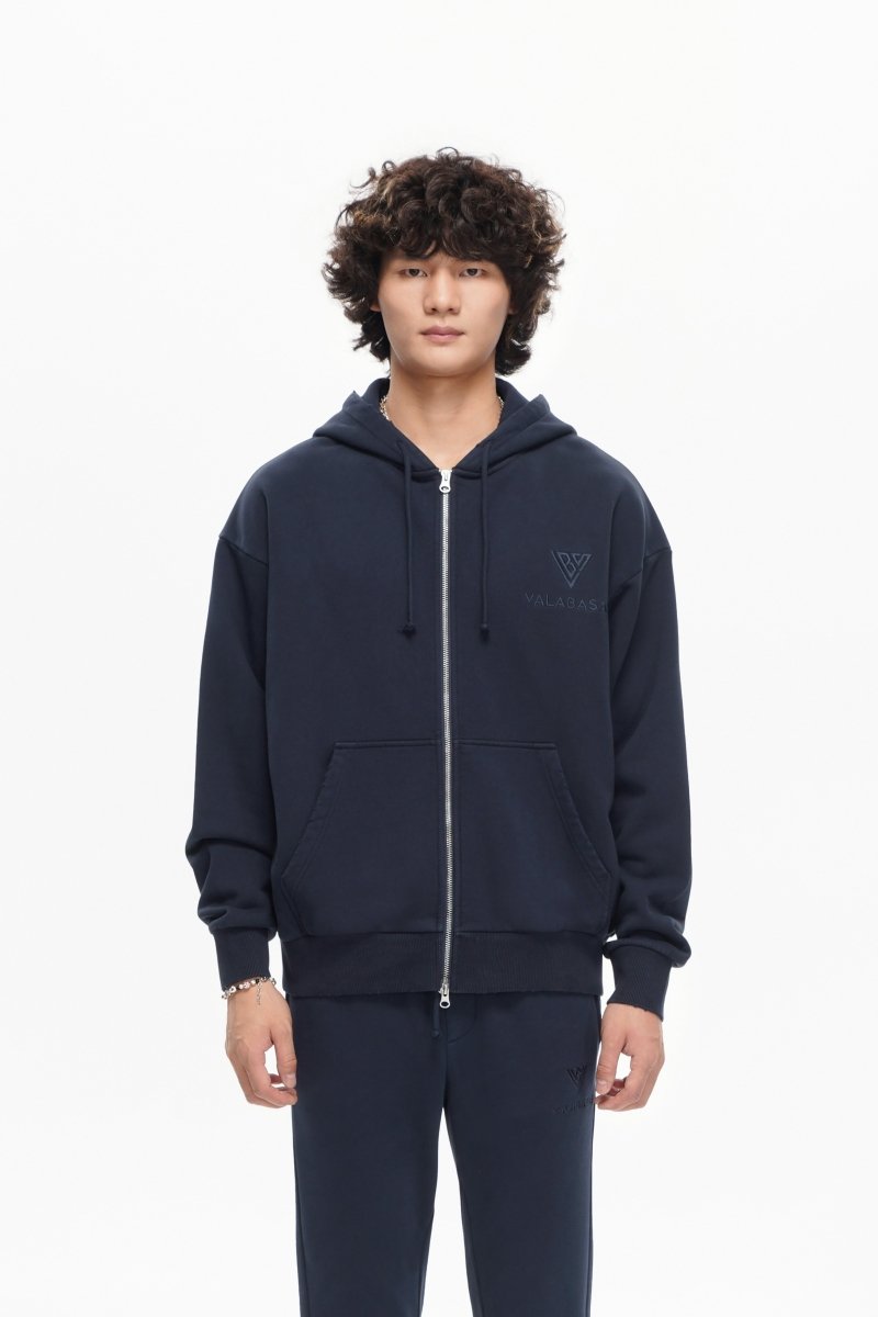 Mr. Fleece Zip Up Navy - Valabasas