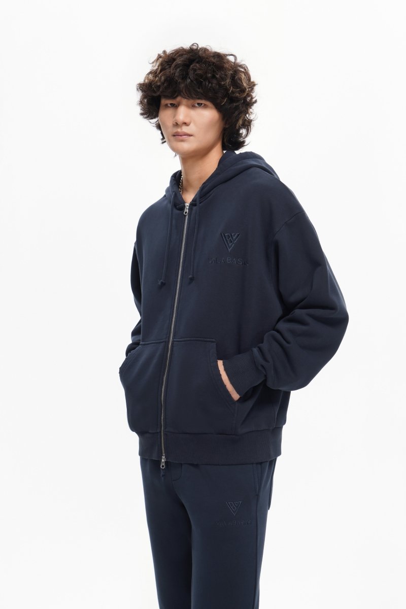 Mr. Fleece Zip Up Navy - Valabasas
