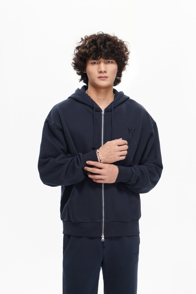 Mr. Fleece Zip Up Navy - Valabasas