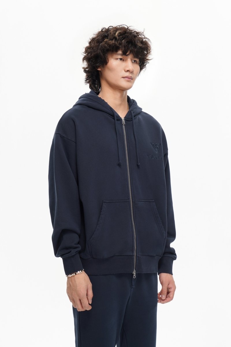 Mr. Fleece Zip Up Navy - Valabasas