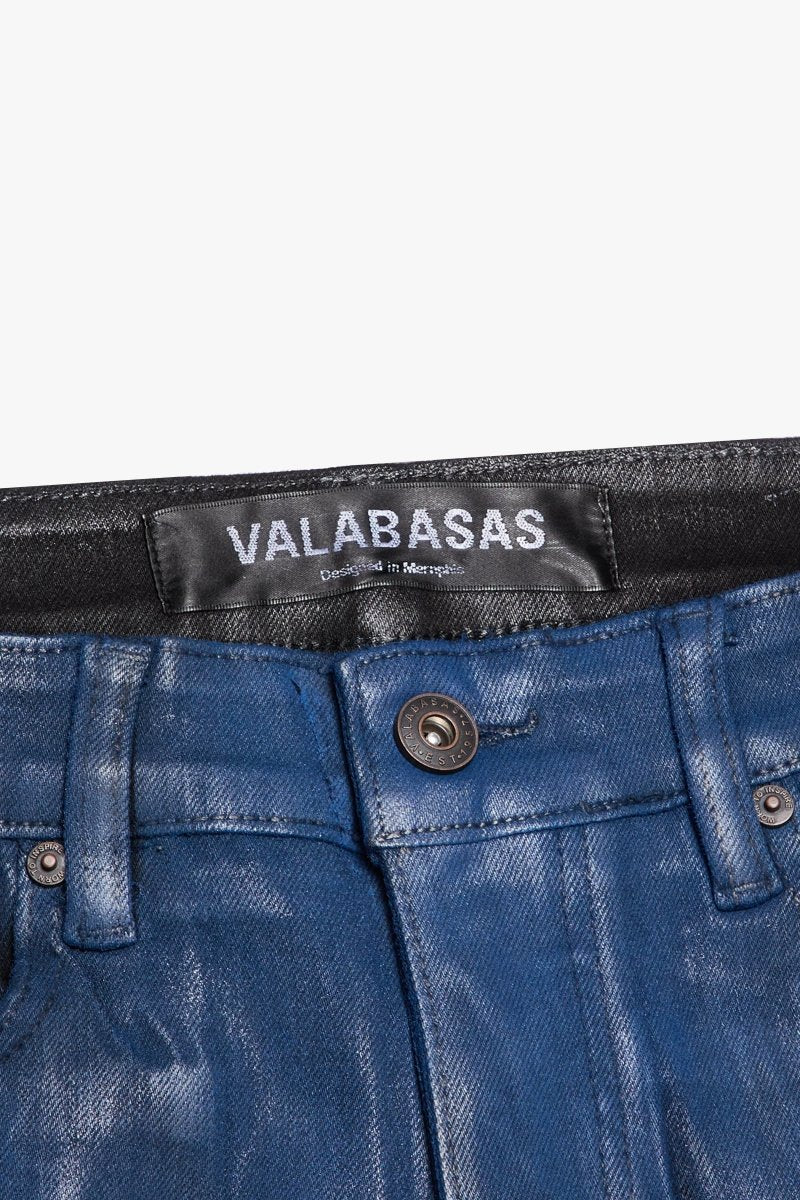 Mr. Flex Blue Waxed Skinny Jeans - Valabasas