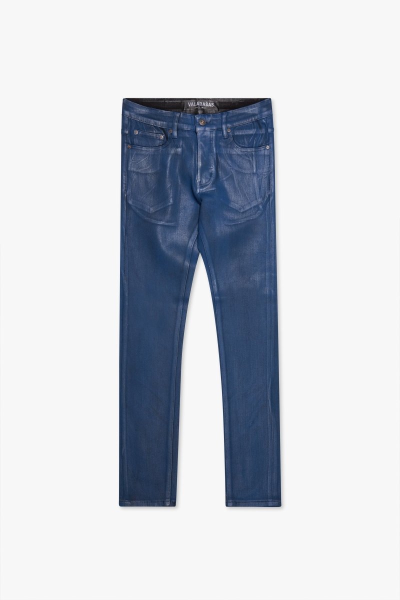 Mr. Flex Blue Waxed Skinny Jeans - Valabasas