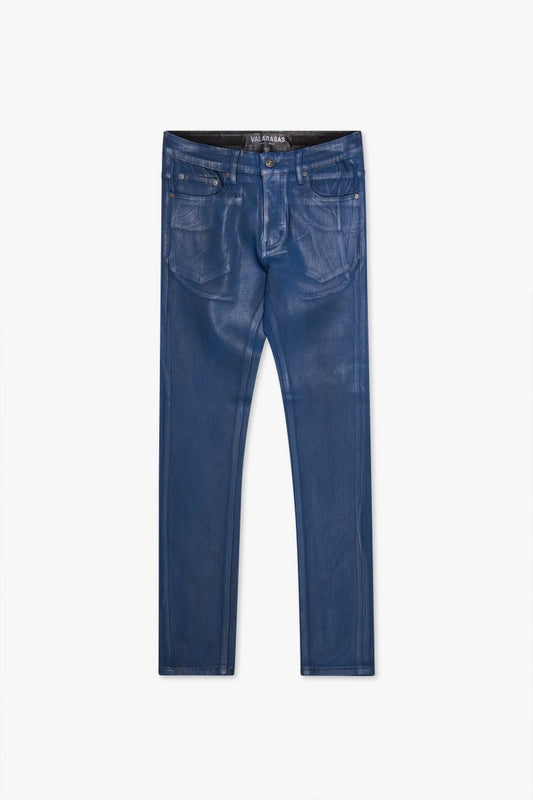 Mr. Flex Blue Waxed Skinny Jeans - Valabasas