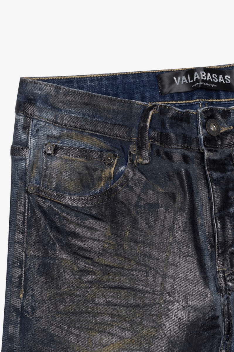 Mr. Flex Skinny Jean Dark Vintage Waxed - Valabasas