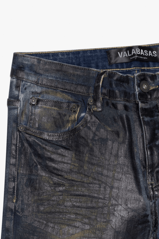 Mr. Flex Skinny Jean Dark Vintage Waxed - Valabasas