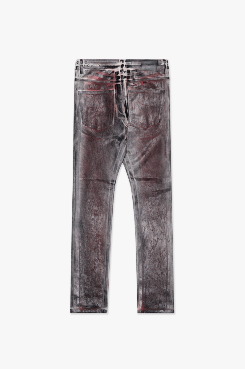 Mr. Flex Skinny Jean Red/White Dirty waxed - Valabasas