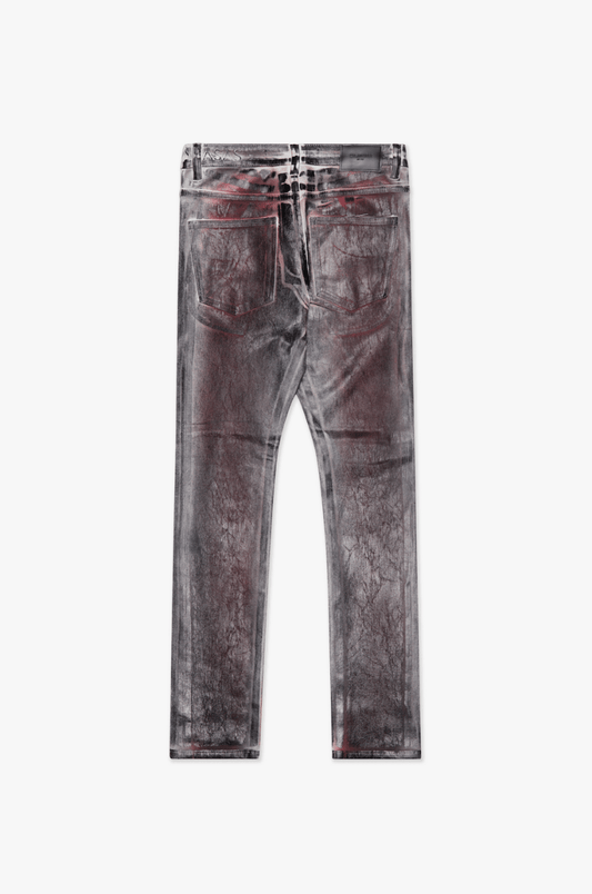 Mr. Flex Skinny Jean Red/White Dirty waxed - Valabasas