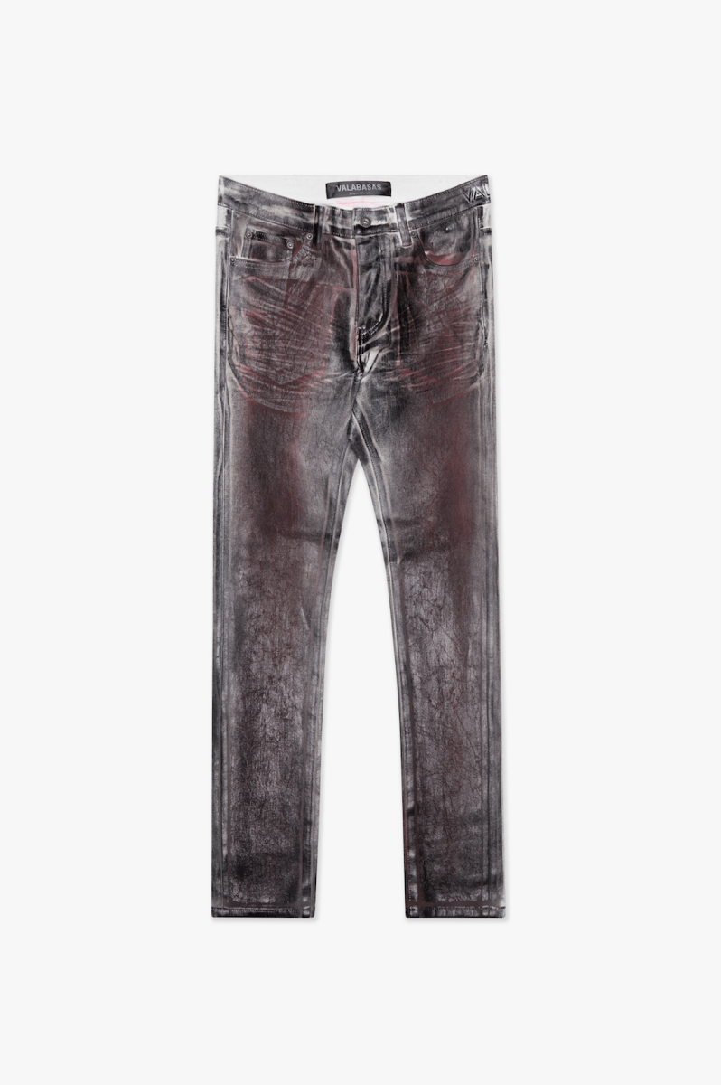 Mr. Flex Skinny Jean Red/White Dirty waxed - Valabasas