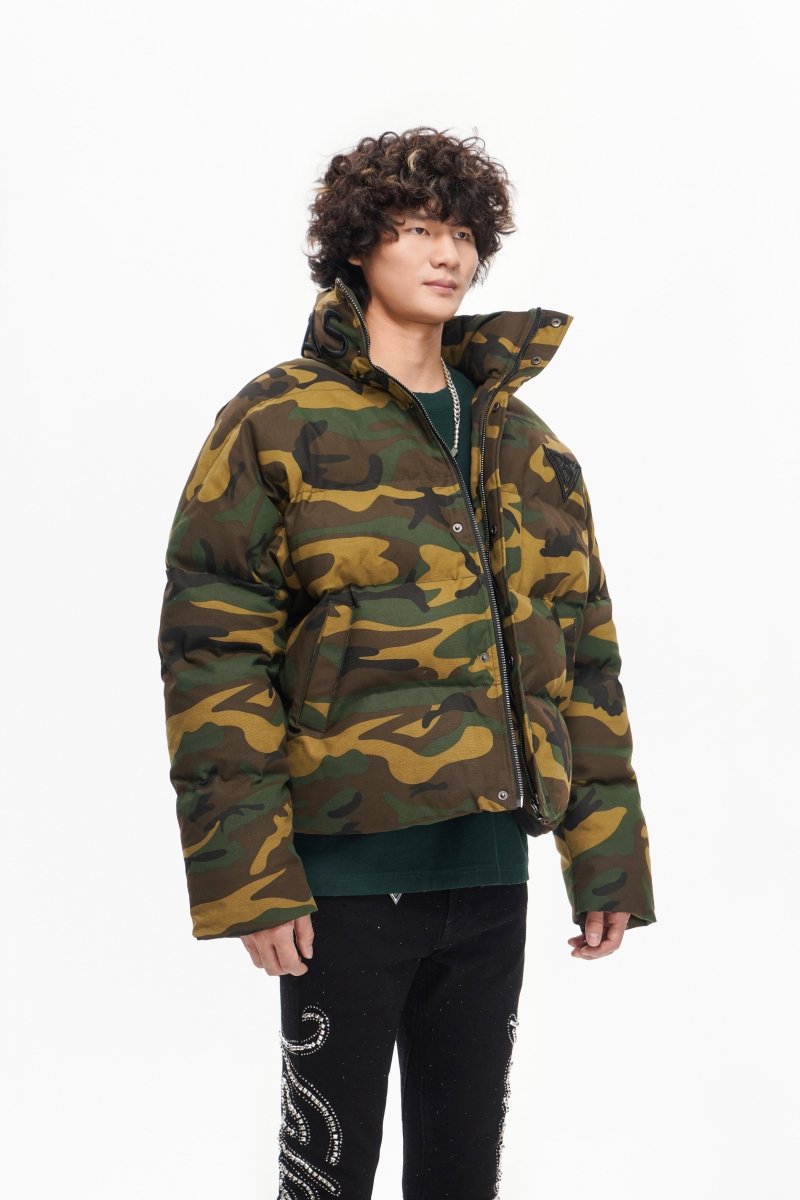 Mr. Puffer Denim Jacket — Camo - Valabasas
