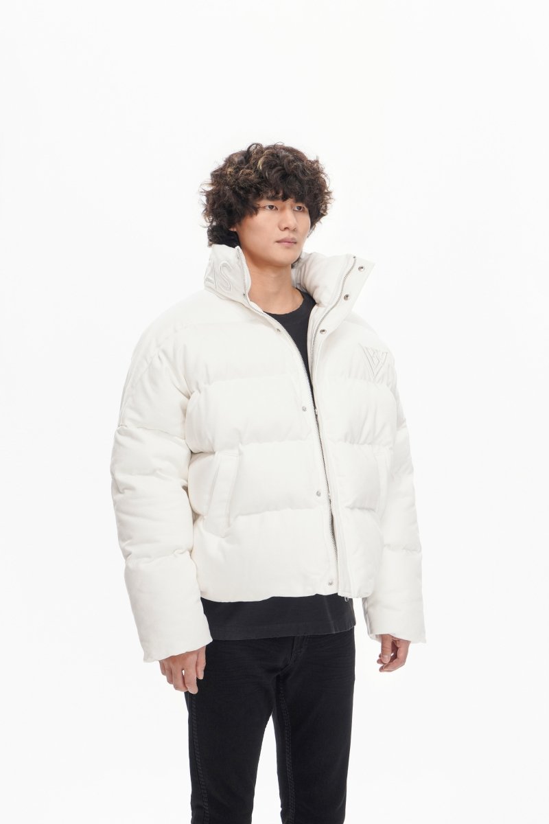 Mr. Puffer Denim Jacket — White - Valabasas
