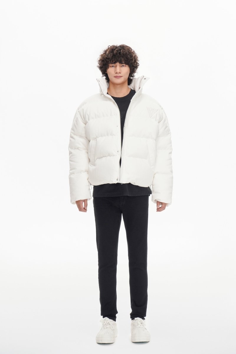 Mr. Puffer Denim Jacket — White - Valabasas