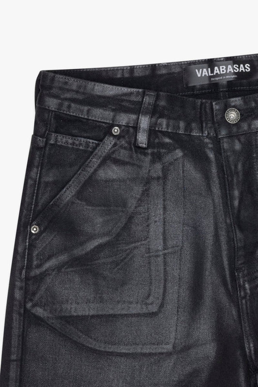 Mr. Shorts Black Wash Waxed - Valabasas