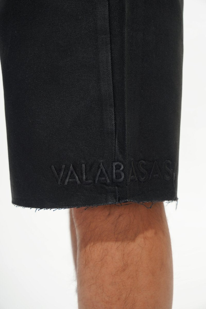 Mr. Shorts Black Wash Waxed Shorts - Valabasas