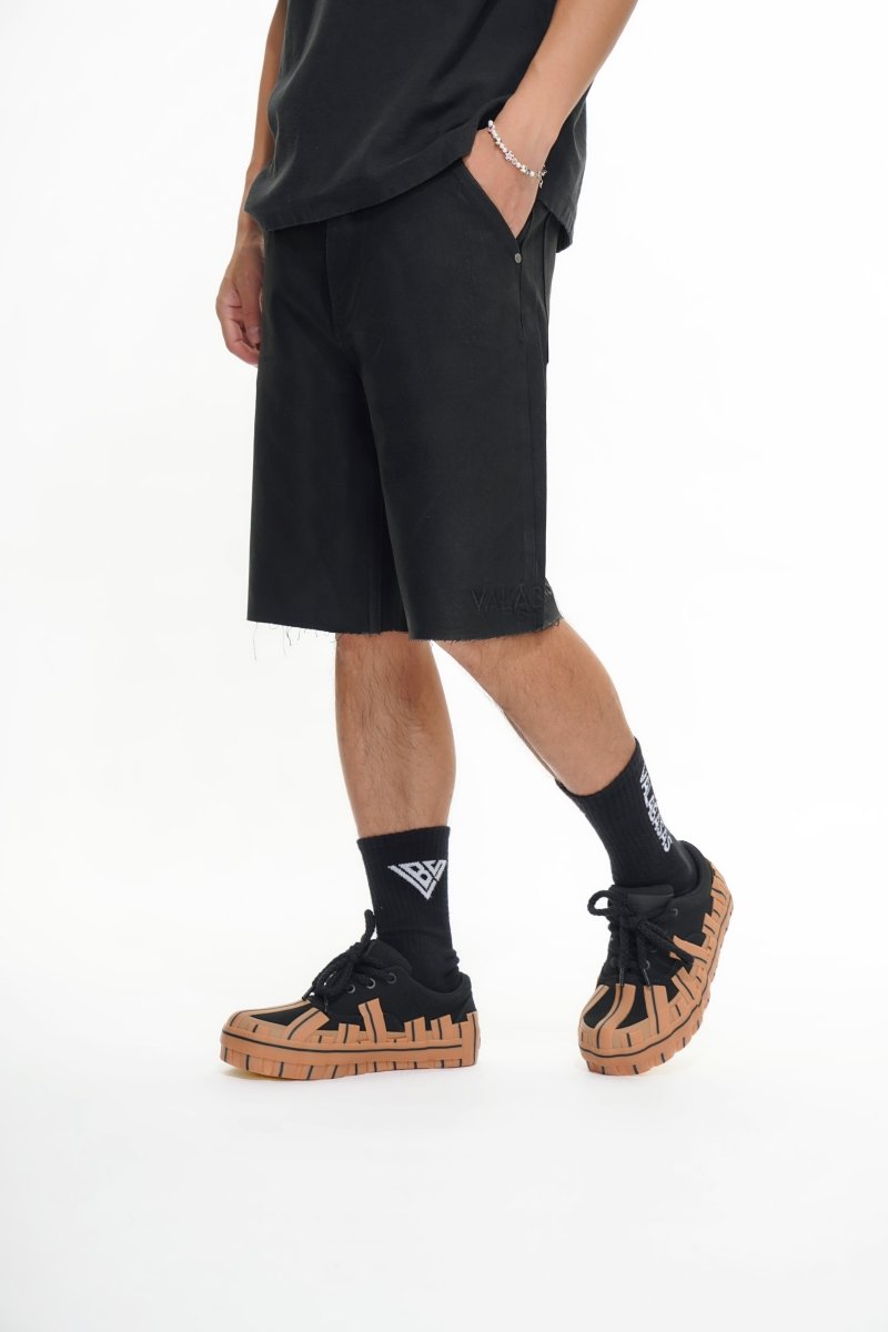 Mr. Shorts Black Wash Waxed Shorts – Valabasas