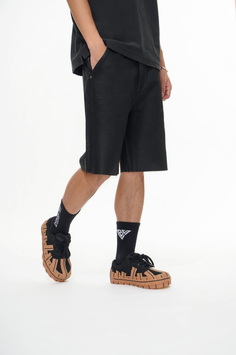 Mr. Shorts Black Wash Waxed Shorts – Valabasas