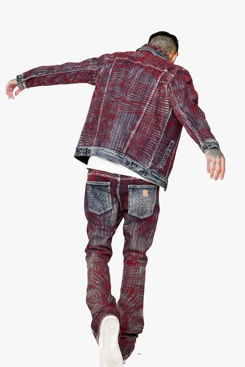 "MR. STITCHED" DENIM JACKET CORAL HAZE - Valabasas