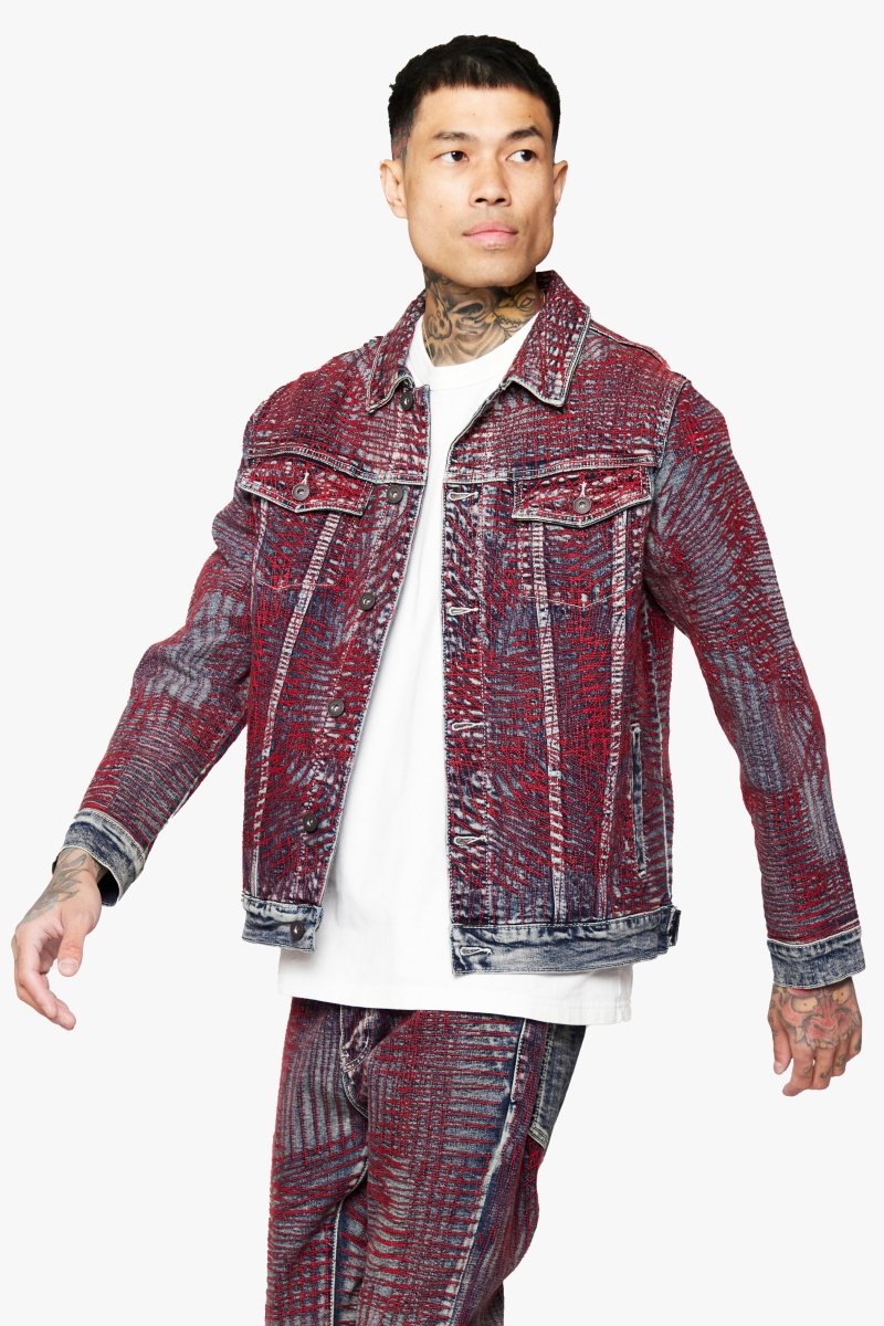 "MR. STITCHED" DENIM JACKET CORAL HAZE - Valabasas