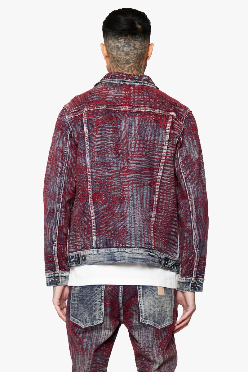 "MR. STITCHED" DENIM JACKET CORAL HAZE - Valabasas