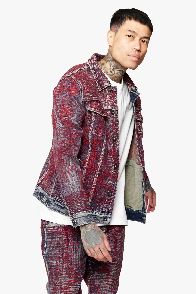 "MR. STITCHED" DENIM JACKET CORAL HAZE - Valabasas