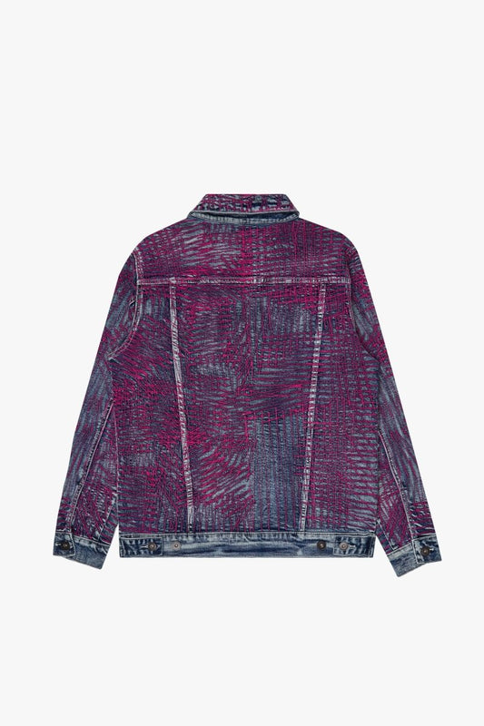 "MR. STITCHED" DENIM JACKET COTTON CANDY BLUE - Valabasas