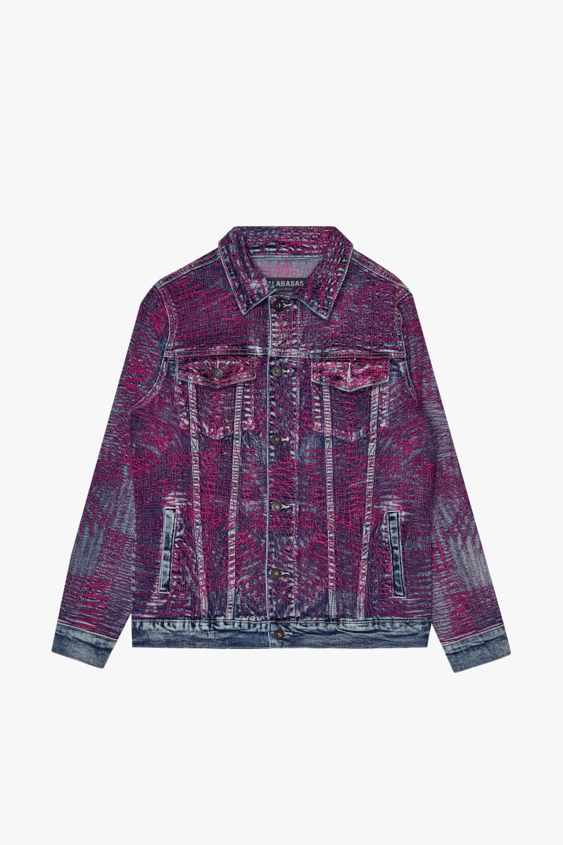 "MR. STITCHED" DENIM JACKET COTTON CANDY BLUE - Valabasas