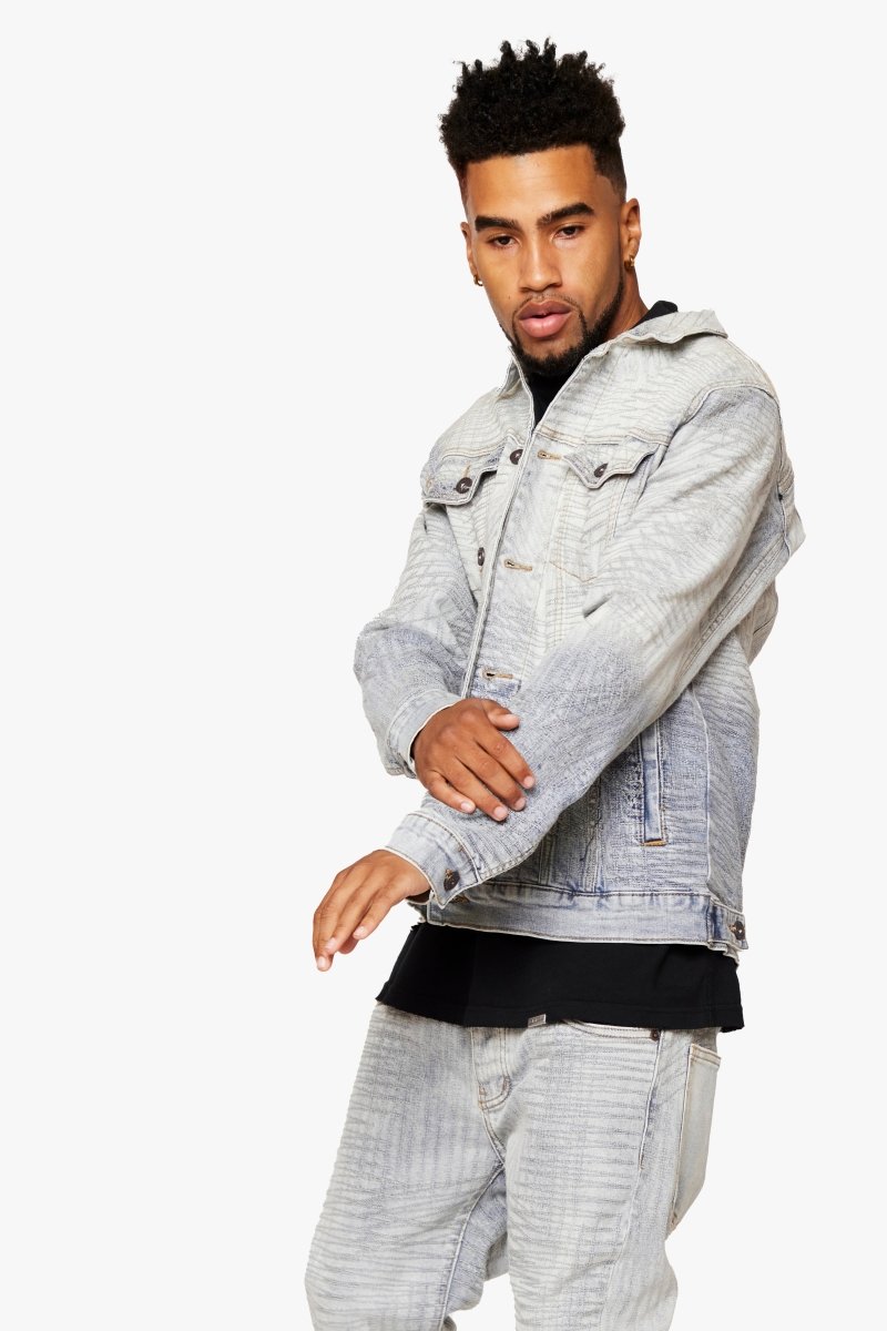 "MR. STITCHED" DENIM JACKET ICY AZURE - Valabasas