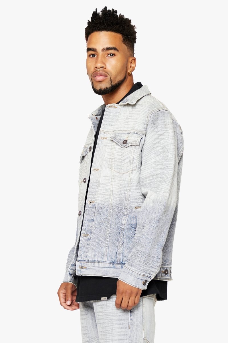 "MR. STITCHED" DENIM JACKET ICY AZURE - Valabasas