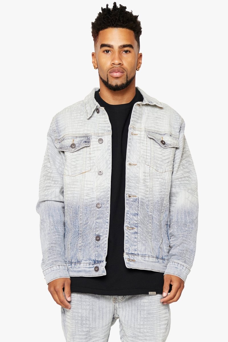 "MR. STITCHED" DENIM JACKET ICY AZURE - Valabasas