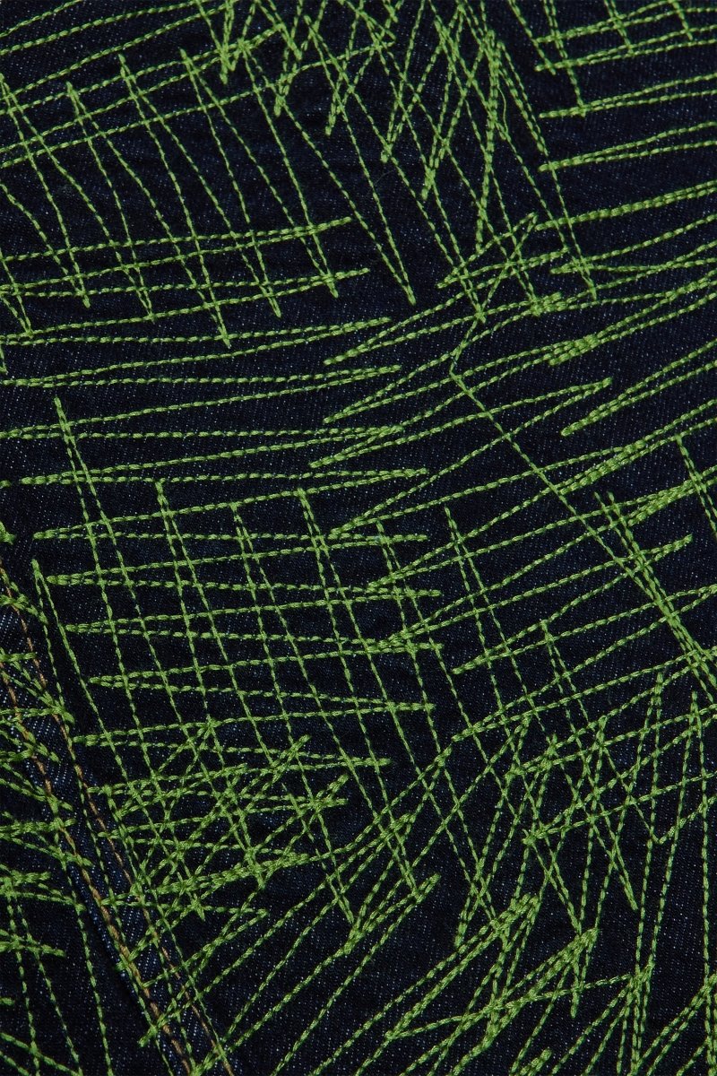 "MR. STITCHED" DENIM JACKET NEON NIGHTSHADE - Valabasas