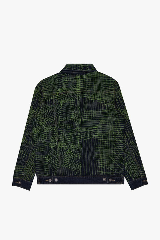 "MR. STITCHED" DENIM JACKET NEON NIGHTSHADE - Valabasas