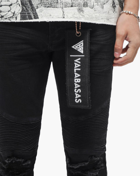 Mr.Biker Black Skinny Jeans - Valabasas