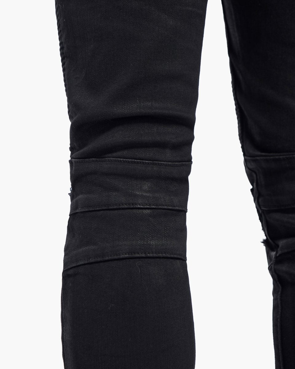 Mr.Biker Black Waxed Skinny Jeans - Valabasas
