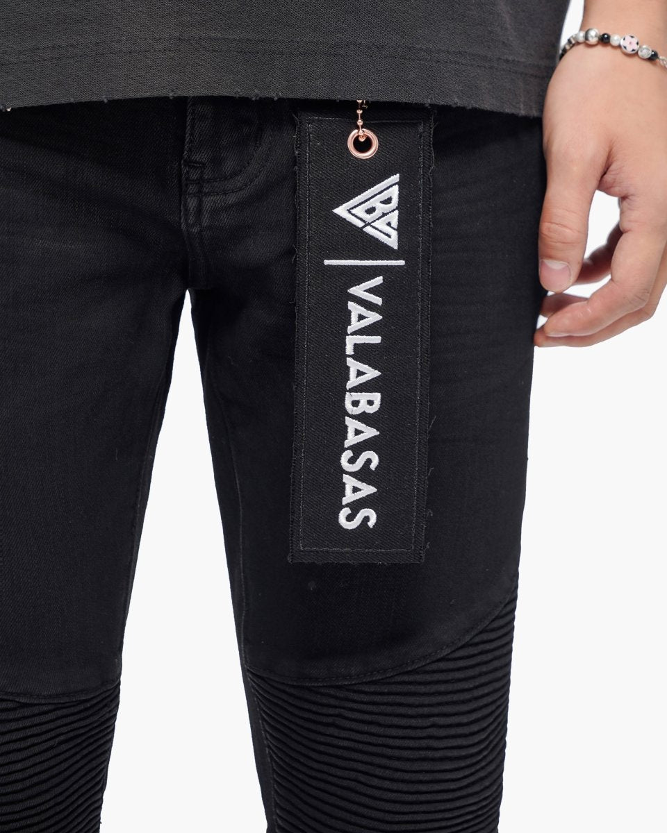 Mr.Biker Black Waxed Skinny Jeans - Valabasas