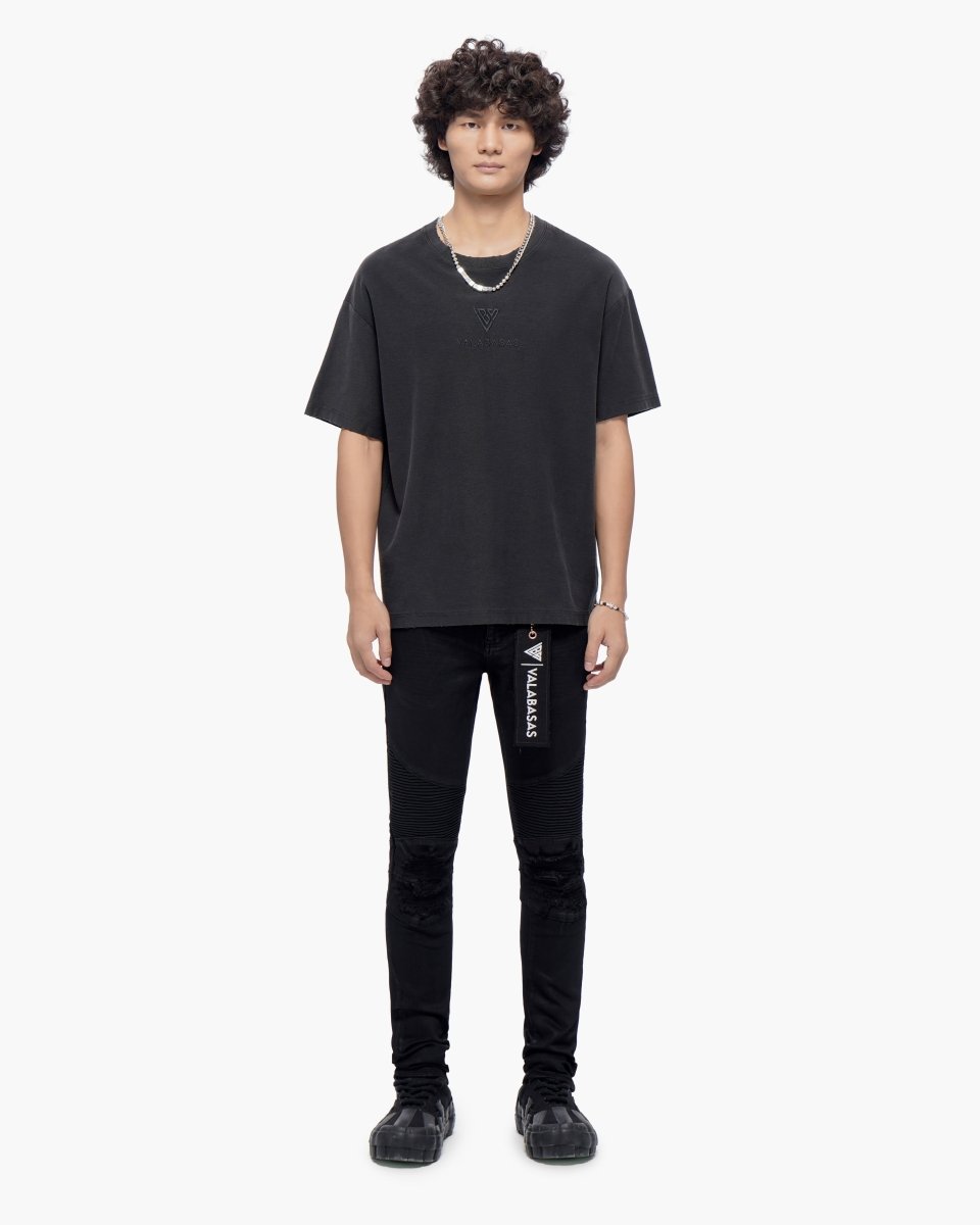 Mr.Biker Black Waxed Skinny Jeans - Valabasas