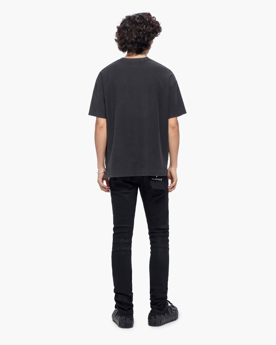 Mr.Biker Black Waxed Skinny Jeans - Valabasas