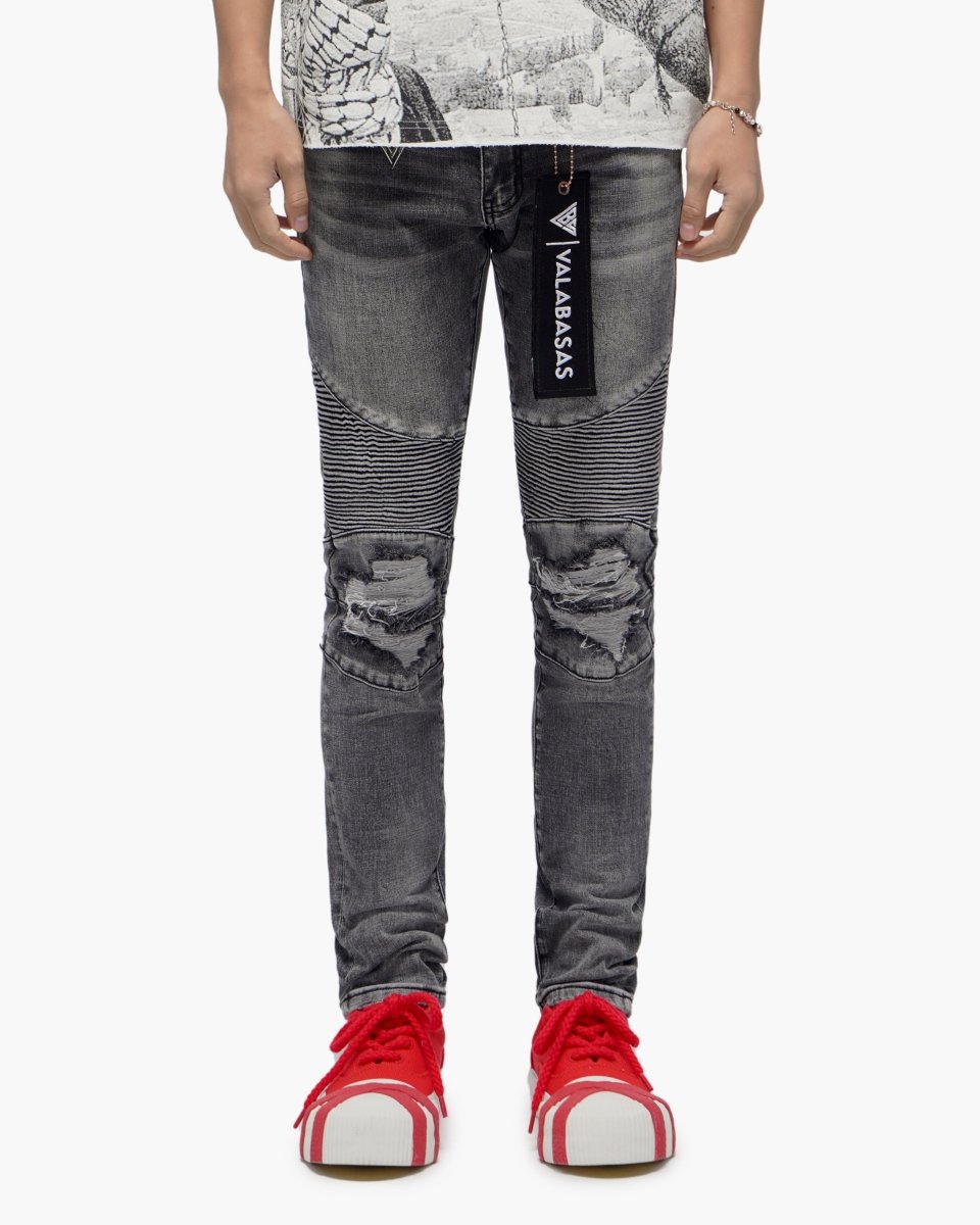 Mr.Biker Grey Skinny Jeans - Valabasas