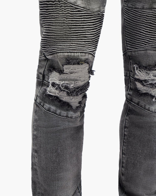 Mr.Biker Grey Skinny Jeans - Valabasas