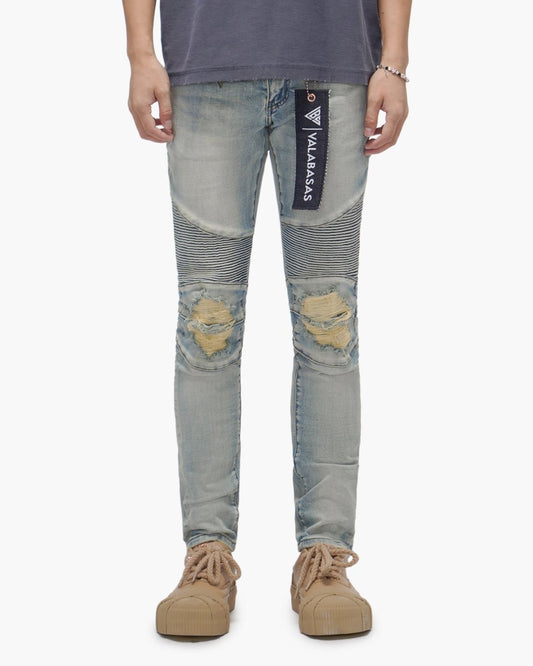 Mr.Biker Light Wash Skinny Jeans - Valabasas
