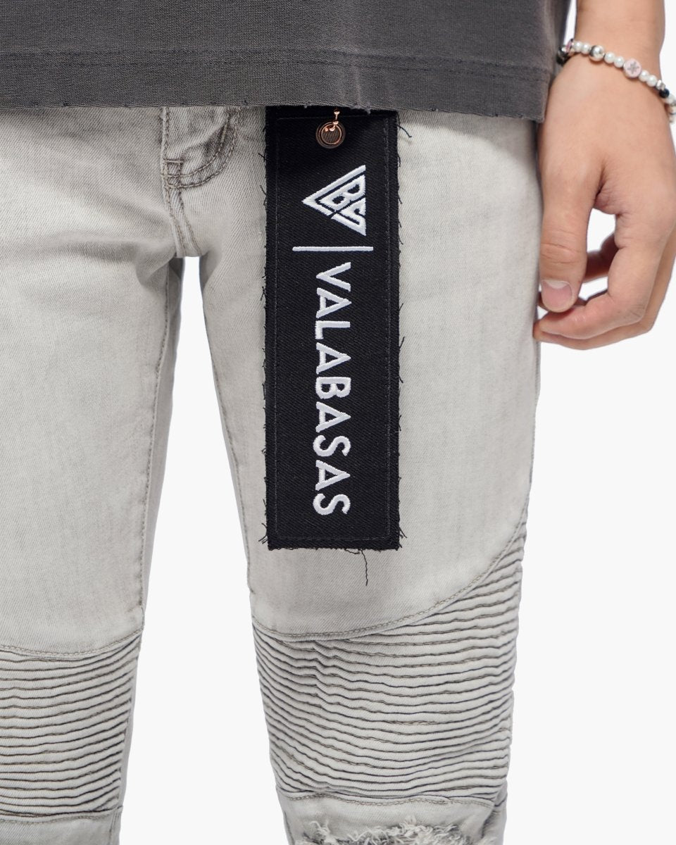Mr.Biker Snow Grey Skinny Jeans - Valabasas