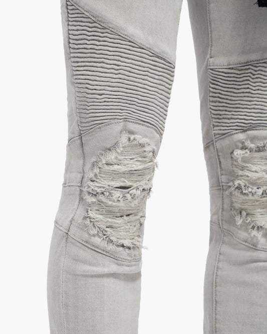 Mr.Biker Snow Grey Skinny Jeans - Valabasas