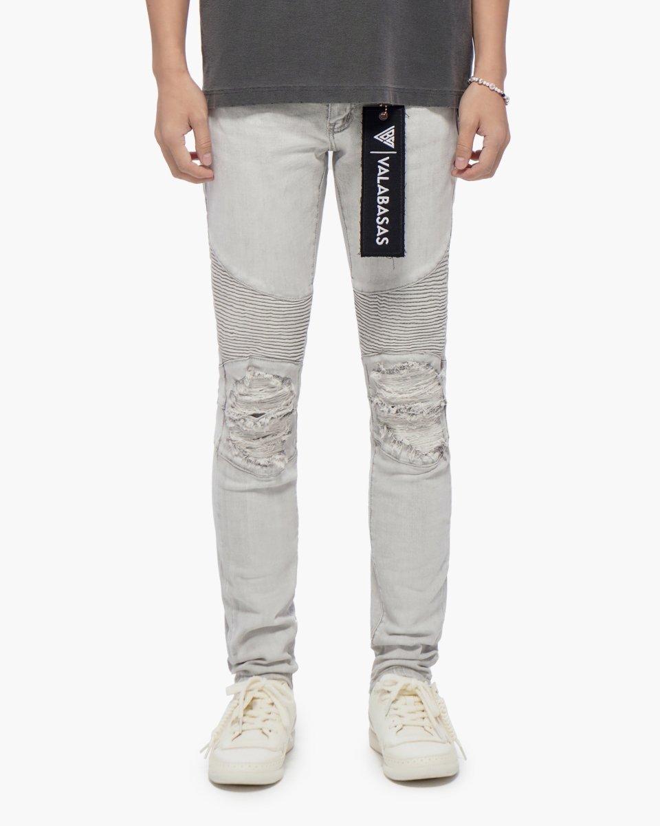Mr.Biker Snow Grey Skinny Jeans - Valabasas