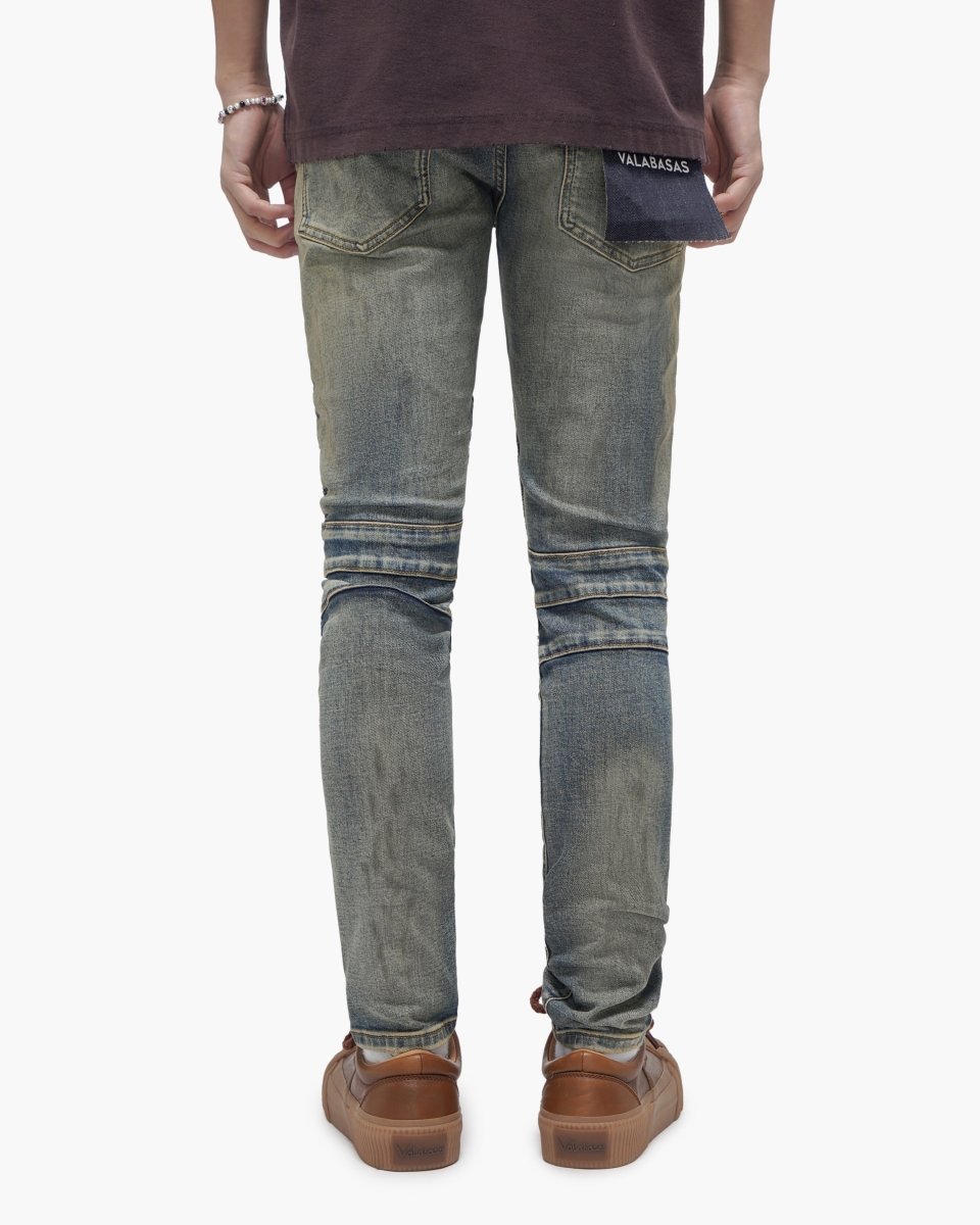 Mr.Biker Vintage Blue Skinny Jeans - Valabasas