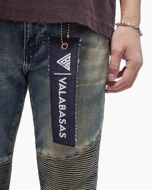 Mr.Biker Vintage Blue Skinny Jeans - Valabasas