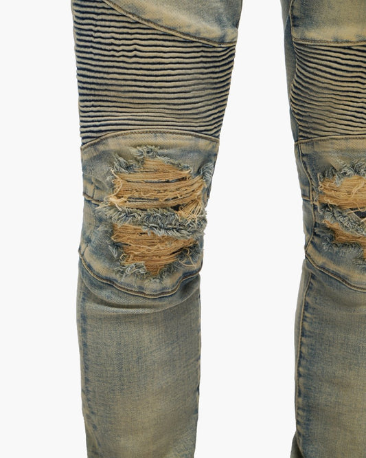 Mr.Biker Vintage Wash Skinny Jeans - Valabasas