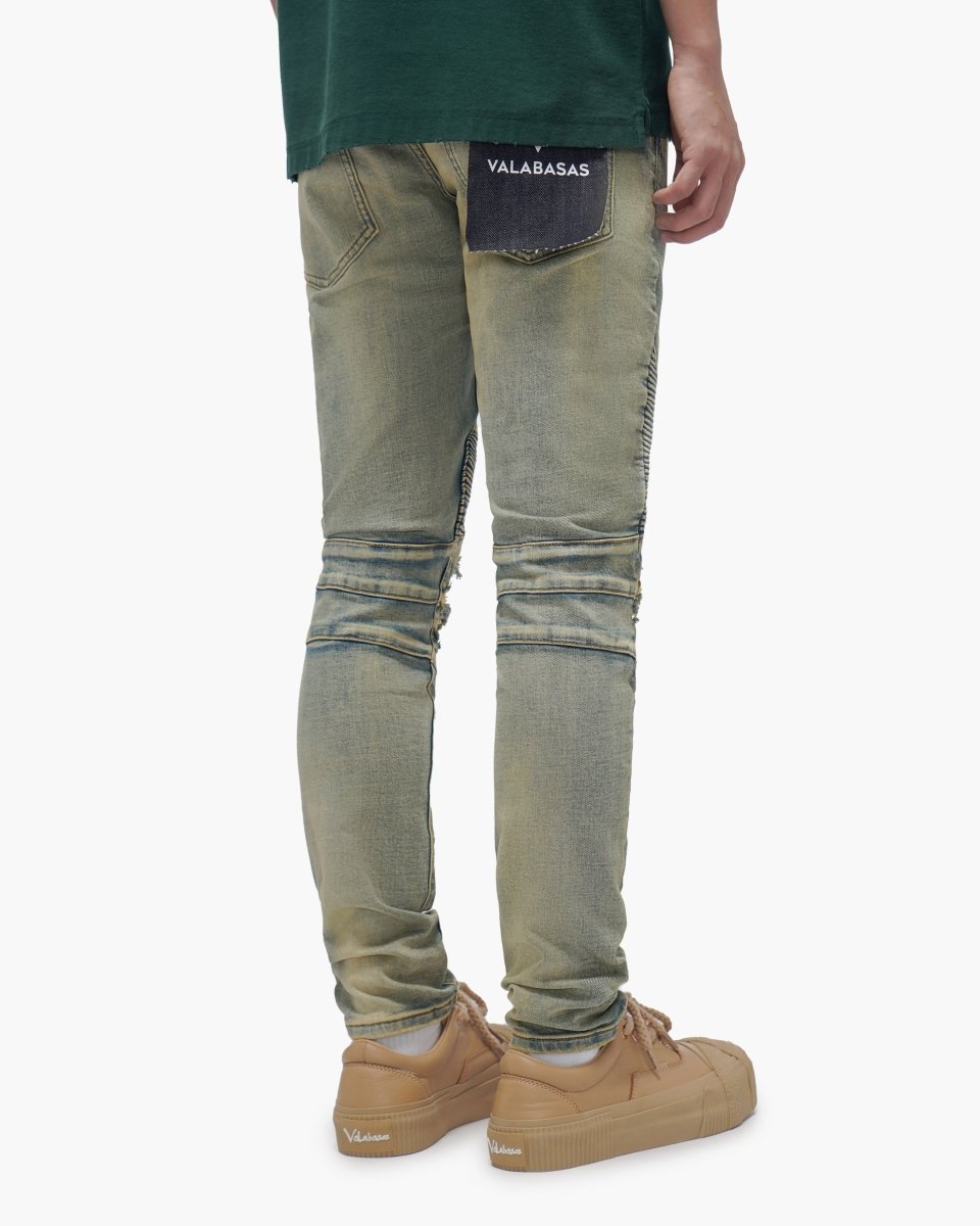 Mr.Biker Vintage Wash Skinny Jeans - Valabasas