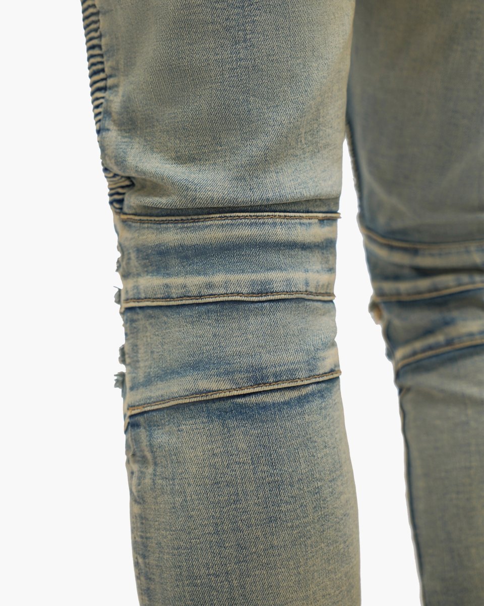 Mr.Biker Vintage Wash Skinny Jeans - Valabasas